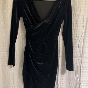 Glamorous Black Sequin Long Sleeve Dress